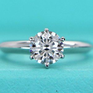 20375 Tiffany & Co. Platinum 1.01ct I VS1 Round Diamond Engagement Ring